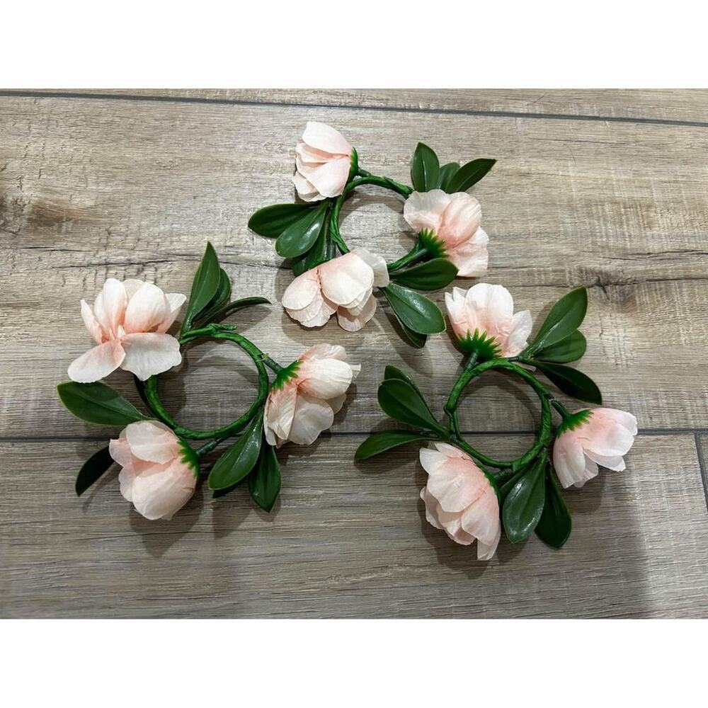 60 Mini wreath pink floral tealight ring wedding bridal baby shower favors decor